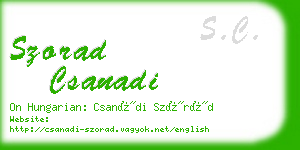 szorad csanadi business card